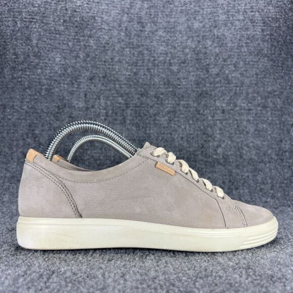 Ecco Sneakers Nubuck Suede Shoes Womens 8 Extra Width Light Gray Casual Lace Up